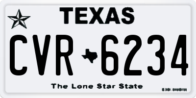 TX license plate CVR6234