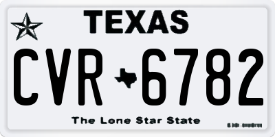 TX license plate CVR6782