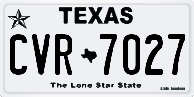 TX license plate CVR7027