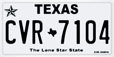 TX license plate CVR7104