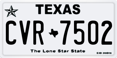 TX license plate CVR7502