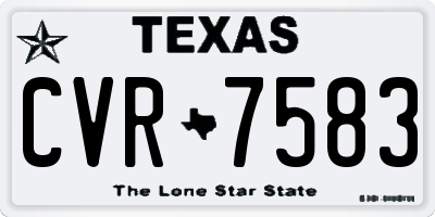 TX license plate CVR7583