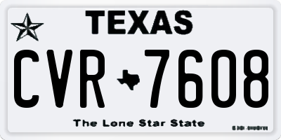 TX license plate CVR7608