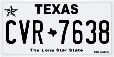 TX license plate CVR7638