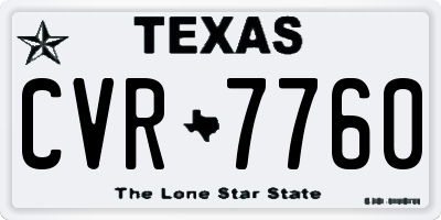 TX license plate CVR7760