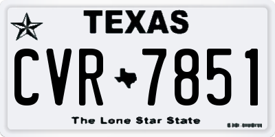 TX license plate CVR7851