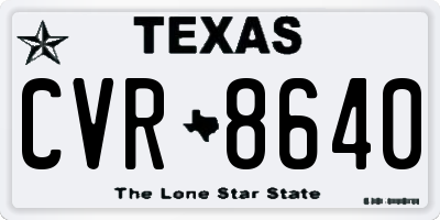 TX license plate CVR8640