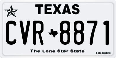 TX license plate CVR8871