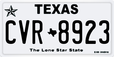 TX license plate CVR8923