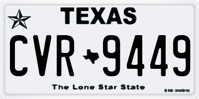 TX license plate CVR9449