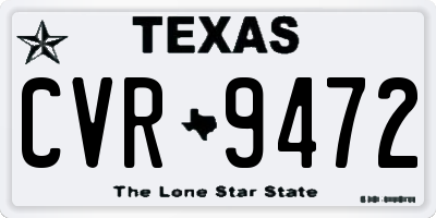 TX license plate CVR9472