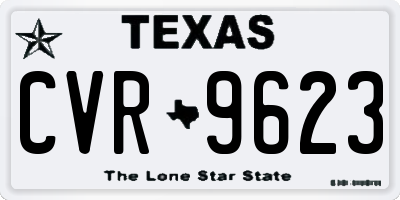 TX license plate CVR9623