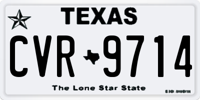 TX license plate CVR9714
