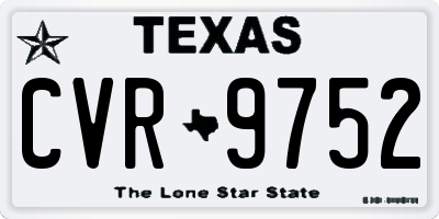 TX license plate CVR9752