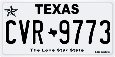 TX license plate CVR9773