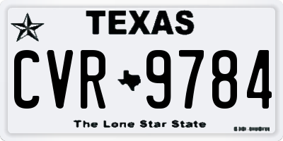 TX license plate CVR9784