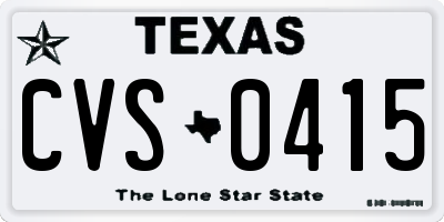 TX license plate CVS0415