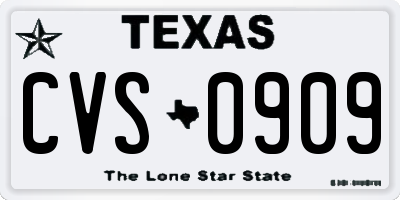 TX license plate CVS0909