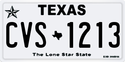 TX license plate CVS1213