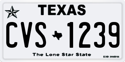 TX license plate CVS1239