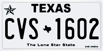 TX license plate CVS1602