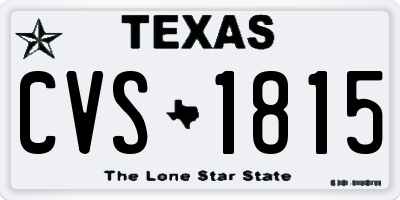 TX license plate CVS1815