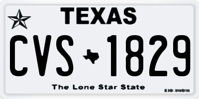 TX license plate CVS1829