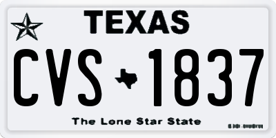 TX license plate CVS1837