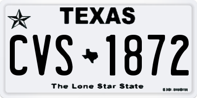 TX license plate CVS1872