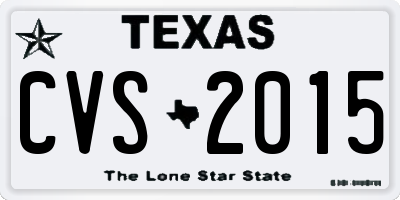 TX license plate CVS2015
