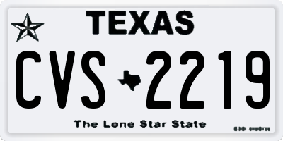 TX license plate CVS2219