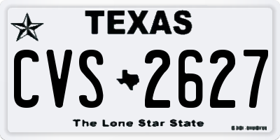 TX license plate CVS2627