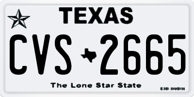 TX license plate CVS2665