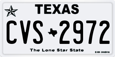 TX license plate CVS2972