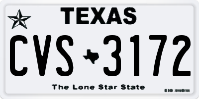 TX license plate CVS3172