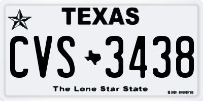 TX license plate CVS3438
