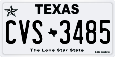 TX license plate CVS3485