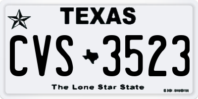 TX license plate CVS3523