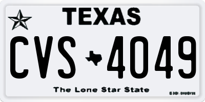 TX license plate CVS4049