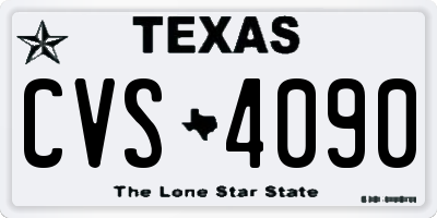 TX license plate CVS4090