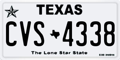 TX license plate CVS4338