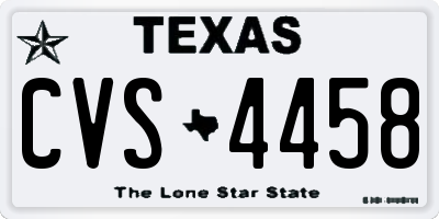 TX license plate CVS4458