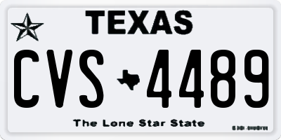 TX license plate CVS4489