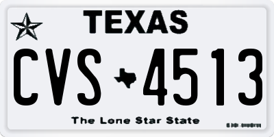 TX license plate CVS4513