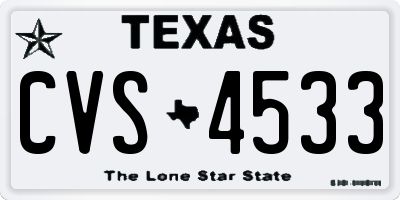 TX license plate CVS4533