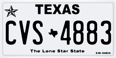 TX license plate CVS4883