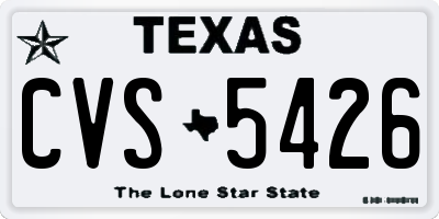 TX license plate CVS5426