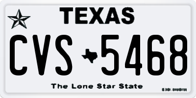 TX license plate CVS5468