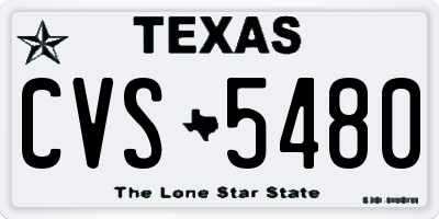 TX license plate CVS5480