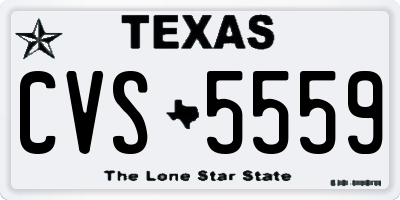 TX license plate CVS5559